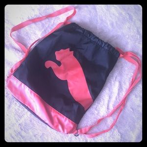 Puma Drawstring Sack in Red and Black